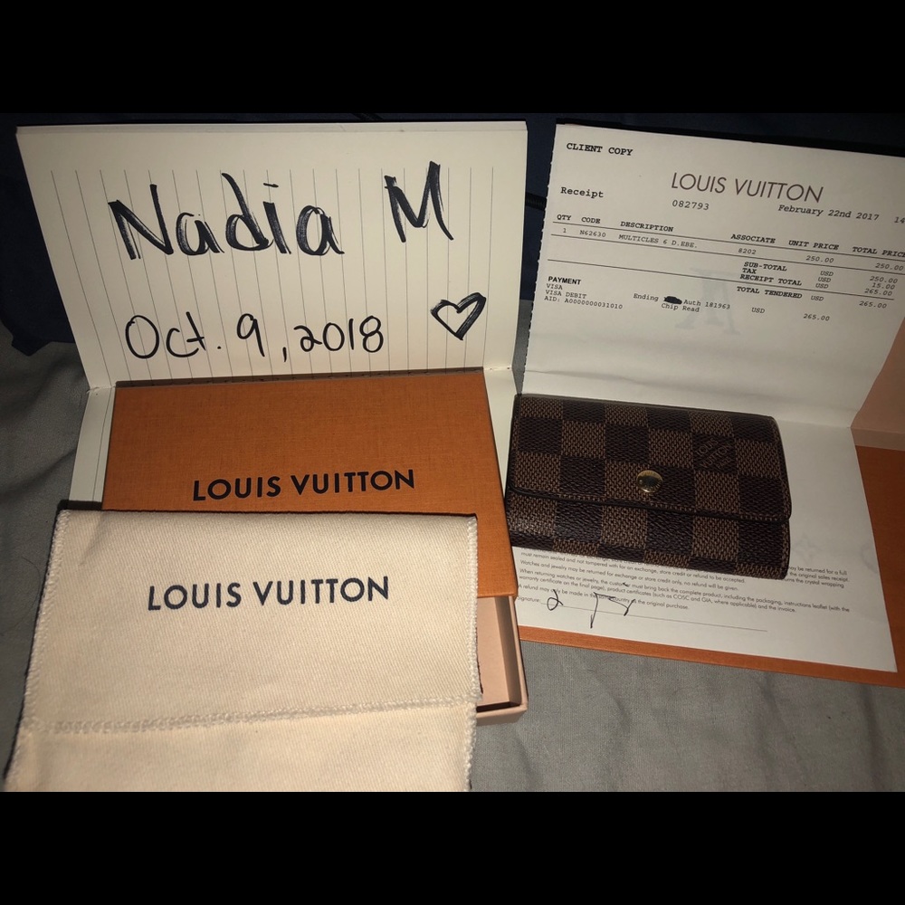 Louis Vuitton Damien ebene 6 key cles key holder